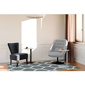 meet by Paperflow Drehsessel SCOOP, Polyurethaneschaum, bis 120 kg, Stahl & Polyester, schwarz & grau