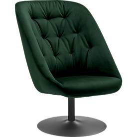 meet by Paperflow Drehsessel SCOOP, Polyurethaneschaum, bis 120 kg, Stahl & Polyester, schwarz & grün