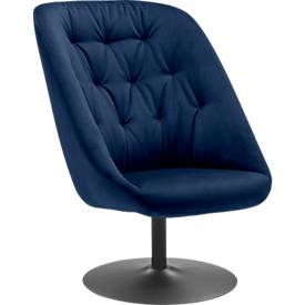 meet by Paperflow fauteuil pivotant SCOOP, mousse de polyuréthane, jusqu'à 120 kg, acier &amp; polyester, noir &amp; bleu