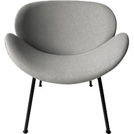 meet by Paperflow Fauteuil SMILE, mousse de polyuréthane, jusqu'à 120 kg, acier &amp; polyester, noir &amp; gris