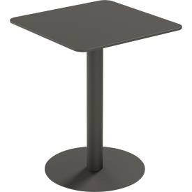 meet by Paperflow Outdoor-Tisch Cross, quadratisch, Tellerfuß, B 600 x T 600 x H 750 mm, schwarz/mattschwarz