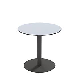 meet by Paperflow Outdoor-Tisch Cross, rund, Tellerfuß, Ø 800 x H 750 mm, grau/mattschwarz