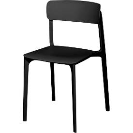 meet by Paperflow Outdoorstuhl OTHO, stapelbar, Kunststoff, schwarz, 2er-Set