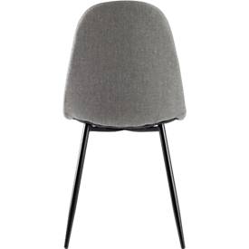 meet by Paperflow Schalenstuhl , gepolstert, 100% Polyester, Stahlgestell, Sitzhöhe 480 mm, 2er-Set, schwarz/grau