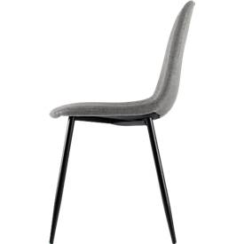 meet by Paperflow Schalenstuhl , gepolstert, 100% Polyester, Stahlgestell, Sitzhöhe 480 mm, 2er-Set, schwarz/grau