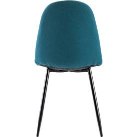 meet by Paperflow Schalenstuhl , gepolstert, 100% Polyester, Stahlgestell, Sitzhöhe 480 mm, 2er-Set, schwarz/petrol
