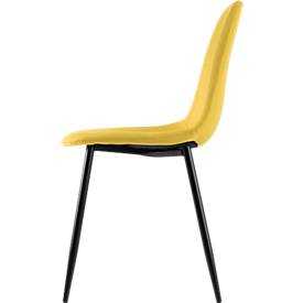 meet by Paperflow Schalenstuhl , gepolstert, 100% Polyester, Stahlgestell, Sitzhöhe 480 mm, 2er-Set, schwarz/Safran