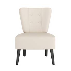 meet by Paperflow Sessel BRIGHTON, 4-Fußgestell, Sitz- und Rückenpolsterung, Kunstlederbezug, B 650 x T 490 x H 410 mm, elfenbein/schwarz