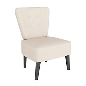 meet by Paperflow Sessel BRIGHTON, 4-Fußgestell, Sitz- und Rückenpolsterung, Kunstlederbezug, B 650 x T 490 x H 410 mm, elfenbein/schwarz