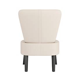 meet by Paperflow Sessel BRIGHTON, 4-Fußgestell, Sitz- und Rückenpolsterung, Kunstlederbezug, B 650 x T 490 x H 410 mm, elfenbein/schwarz