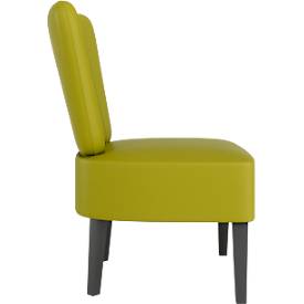 meet by Paperflow Sessel BRIGHTON, 4-Fußgestell, Sitz- und Rückenpolsterung, Kunstlederbezug, B 650 x T 490 x H 410 mm, grün/schwarz