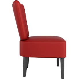 meet by Paperflow Sessel BRIGHTON, 4-Fußgestell, Sitz- und Rückenpolsterung, Kunstlederbezug, B 650 x T 490 x H 410 mm, rot/schwarz