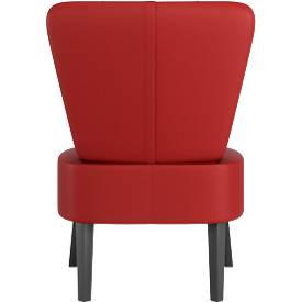 meet by Paperflow Sessel BRIGHTON, 4-Fußgestell, Sitz- und Rückenpolsterung, Kunstlederbezug, B 650 x T 490 x H 410 mm, rot/schwarz