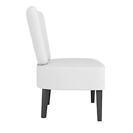 meet by Paperflow Sessel BRIGHTON, 4-Fußgestell, Sitz- und Rückenpolsterung, Kunstlederbezug, B 650 x T 490 x H 410 mm, weiß/schwarz