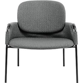 meet by Paperflow Sessel CLOTH, Polyurethaneschaum, bis 150 kg, Stahl & Polyester, schwarz & anthrazit