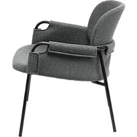 meet by Paperflow Sessel CLOTH, Polyurethaneschaum, bis 150 kg, Stahl & Polyester, schwarz & anthrazit