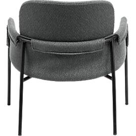 meet by Paperflow Sessel CLOTH, Polyurethaneschaum, bis 150 kg, Stahl & Polyester, schwarz & anthrazit