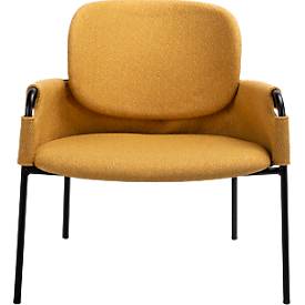 meet by Paperflow Sessel CLOTH, Polyurethaneschaum, bis 150 kg, Stahl & Polyester, schwarz & gelb