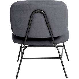 meet by Paperflow Sessel Curve, Industrial Design, Polyesterbezug, Gestell Stahl & Sperrholz, B 570 x T 710 x H 755 mm, anthrazit