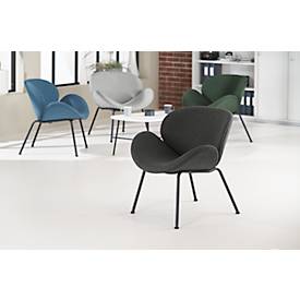 meet by Paperflow Sessel SMILE, Polyurethaneschaum, bis 120 kg, Stahl & Polyester, schwarz & anthrazit