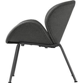 meet by Paperflow Sessel SMILE, Polyurethaneschaum, bis 120 kg, Stahl & Polyester, schwarz & anthrazit