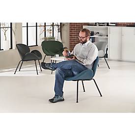 meet by Paperflow Sessel SMILE, Polyurethaneschaum, bis 120 kg, Stahl & Polyester, schwarz & blau