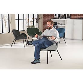 meet by Paperflow Sessel SMILE, Polyurethaneschaum, bis 120 kg, Stahl & Polyester, schwarz & grau