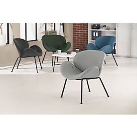 meet by Paperflow Sessel SMILE, Polyurethaneschaum, bis 120 kg, Stahl & Polyester, schwarz & grau