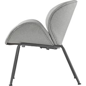 meet by Paperflow Sessel SMILE, Polyurethaneschaum, bis 120 kg, Stahl & Polyester, schwarz & grau