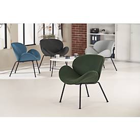 meet by Paperflow Sessel SMILE, Polyurethaneschaum, bis 120 kg, Stahl & Polyester, schwarz & grün