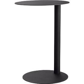 meet by Paperflow Table d'appoint, en acier, ronde, pied colonne, Ø 400 x H 570 mm, anthracite