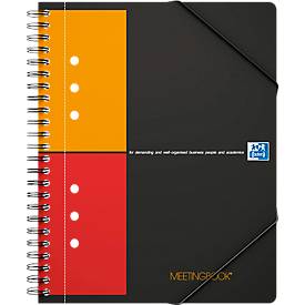 Meetingbook Oxford International DIN A5, doppelspiralgebunden, kariert, 80 Blatt, SKRIBZEE®-komp., 5 Stück