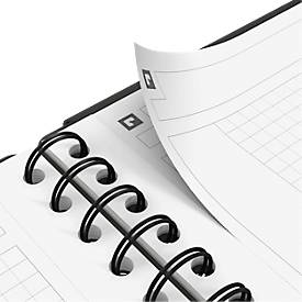 Meetingbook Oxford International, DIN B5, weiß-kariert, 80 Blatt, spiralgebunden, Optik Paper, orange/rot/grau