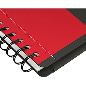 Meetingbook Oxford International, DIN B5, weiß-kariert, 80 Blatt, spiralgebunden, Optik Paper, orange/rot/grau