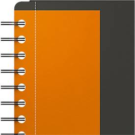 Meetingbook Oxford International, DIN B5, weiß-kariert, 80 Blatt, spiralgebunden, Optik Paper, orange/rot/grau
