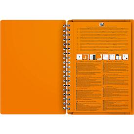 Meetingbook Oxford International, DIN B5, weiß-liniert, 80 Blatt, spiralgebunden, Optik Paper, orange/rot/schwarz