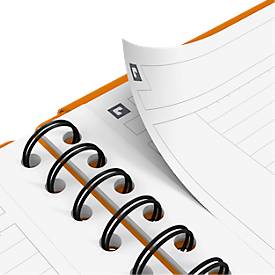 Meetingbook Oxford International, DIN B5, weiß-liniert, 80 Blatt, spiralgebunden, Optik Paper, orange/rot/schwarz