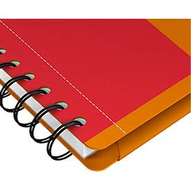 Meetingbook Oxford International, DIN B5, weiß-liniert, 80 Blatt, spiralgebunden, Optik Paper, orange/rot/schwarz