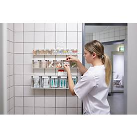 Mehrteiliges Kleinteilelager MultiStore, Größe 5, B 600 x T 110 x H 164 mm, Volumen 5,3 l, stapelbar, Polystyrol, weiß/transp.