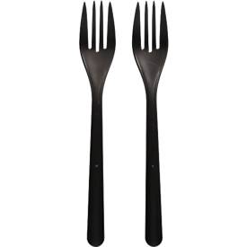 Mehrweg-Besteck Papstar, Gabeln, 50 St., spülmaschinengeeignet, recyclebar, Bio-PP, schwarz