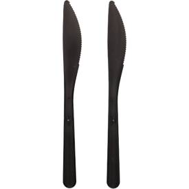 Mehrweg-Besteck Papstar, Messer, 50 St., spülmaschinengeeignet, recyclebar, Bio-PP, schwarz