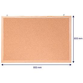 Memoboard Kork, Korktafel, Naturrahmen, 800 x 600 mm, braun