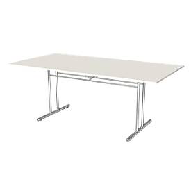 Mesa de reuniones Toledo, hasta 6 personas, forma rectangular, pata en T, An 2000 x P 1000 x Al 720 mm, blanco