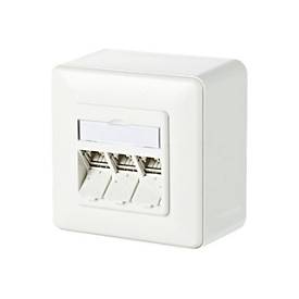 Metz Connect C6Amodul 180° - Steckdosenauslass - RJ 45 - 3 Netzwerksteckdosen - Pure White, RAL 9010