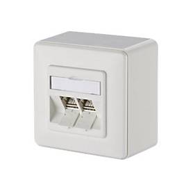 Metz Connect C6Amodul 270° - Steckdosenauslass - RJ 45 - 2 Netzwerksteckdosen - Pure White, RAL 9010