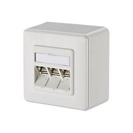 Metz Connect C6Amodul 270° - Steckdosenauslass - RJ 45 - 3 Netzwerksteckdosen - Pure White, RAL 9010