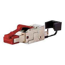 METZ CONNECT - Netzwerkanschluss - RJ-45 (M) gerade - abgeschirmt - halogenfrei, ohne Haken - Rot