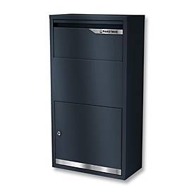 Metzler Avalon 3 pakketbox - voor pakketten tot maat S - afsluitbaar - B 440 x D 220 x H 822 mm - staal - antracietgrijs RAL 7016