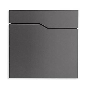 Metzler Briefkasten Hoffmann, großer Einwurfschlitz, 2-seitiges Zeitungsfach, abschließbar, B 370 x T 105 x H 370 mm, Stahl, eisengrau RAL 7011