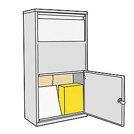 Metzler Paketbox Avalon 3, für Pakete bis Größe S, abschließbar, B 440 x T 220 x H 822 mm, Stahl, anthrazitgrau RAL 7016